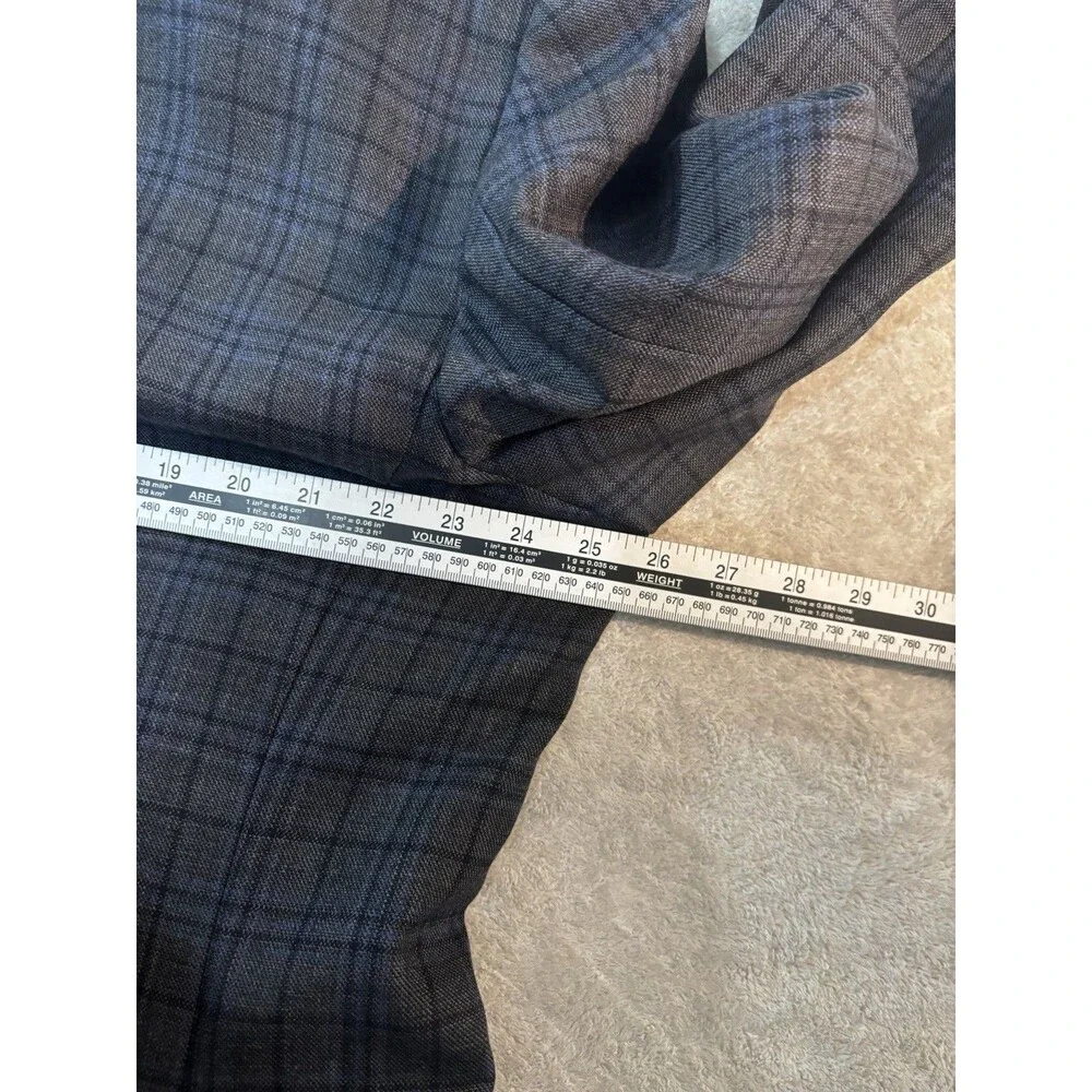 Jos A Bank Sport Coat Blazer 48R Blue Plaid Wool Suit Jacket Windowpane Big&tall